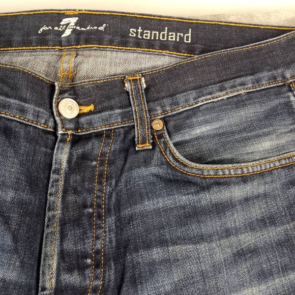 7 For All Mankind Mens Dark Wash Denim Jeans Size 34X30 - Picture 4 of 15